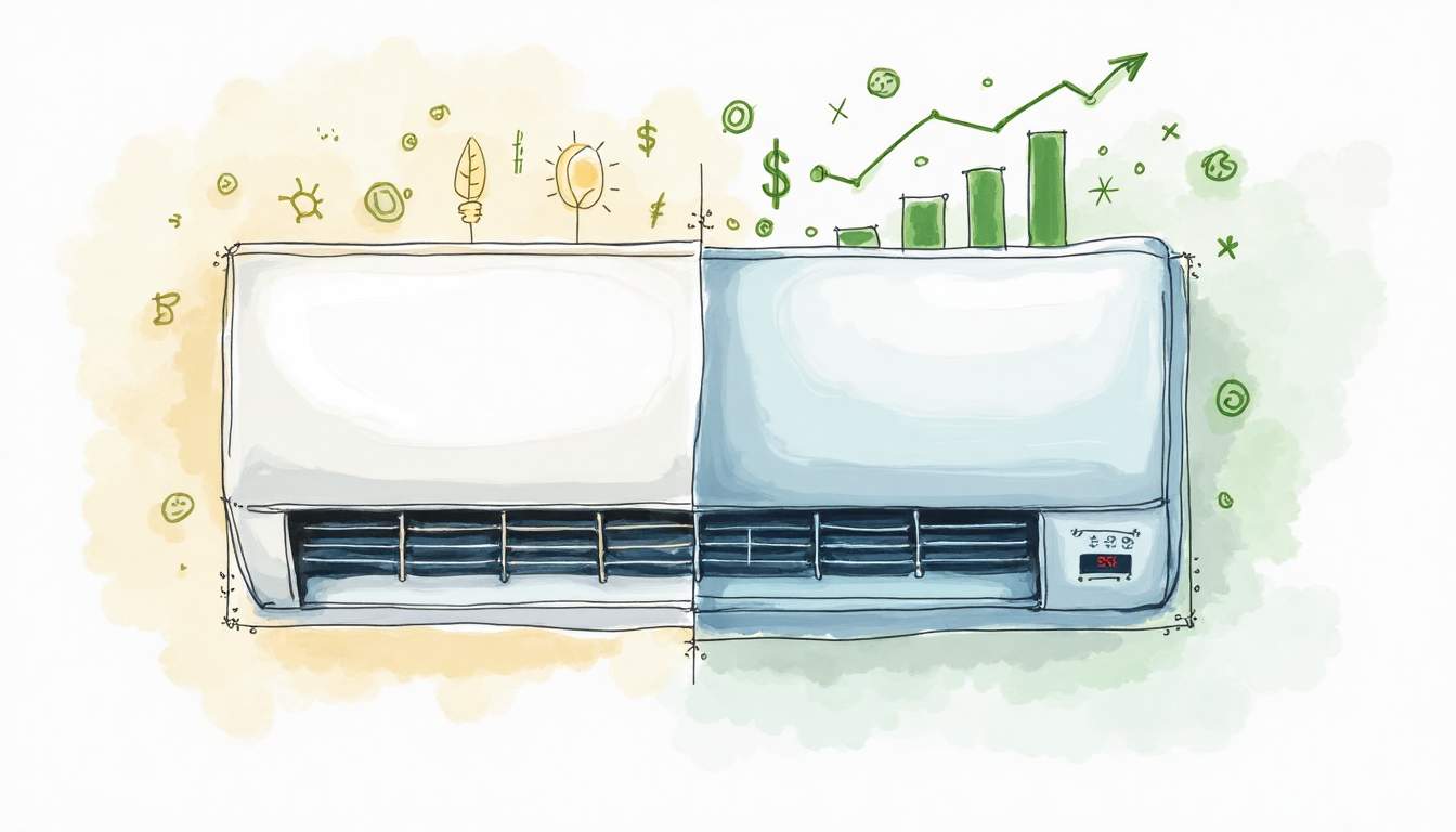 An inverter air conditioner on one side